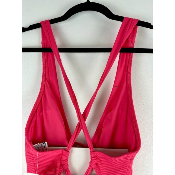 NWT Becca by Rebecca Virtue Swimwear w/ Corset lace-up Size M Coral swimsuit - Picture 5 of 15